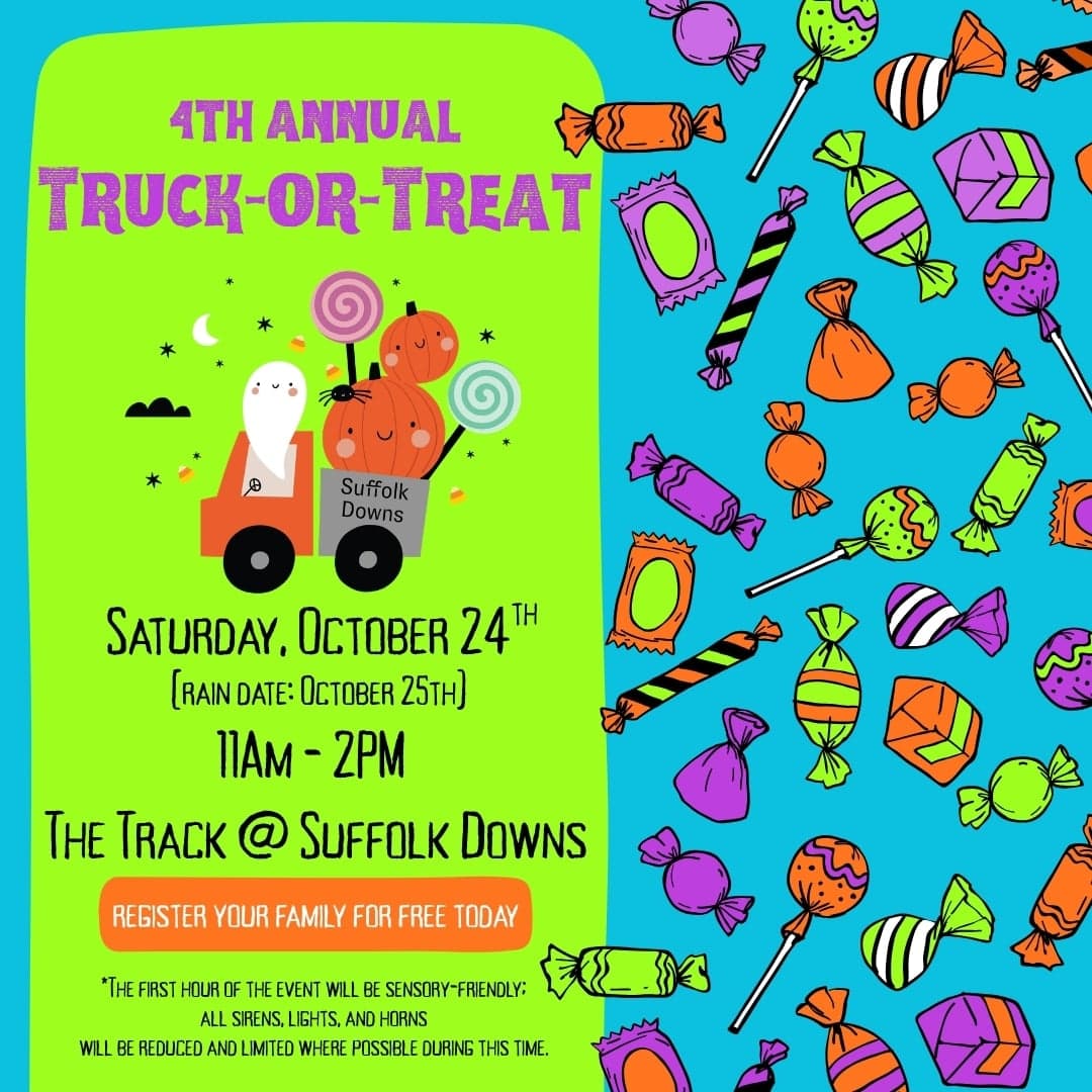 Arte oficial de divulgação do Truck-Or-Treat de 2026 no The Track at Suffolk Downs.